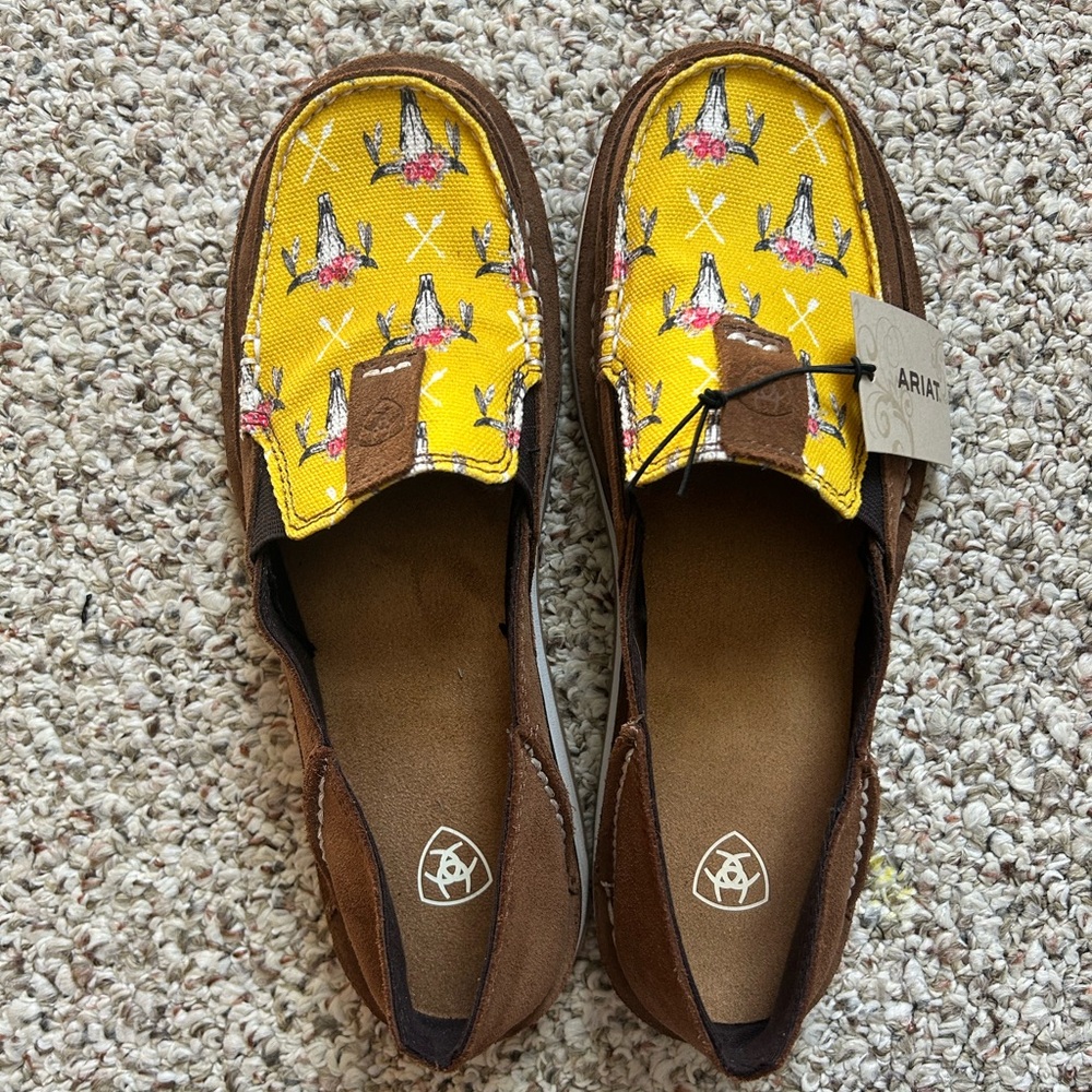 Ariat Yellow and Brown Slip-On Shoes